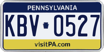 PA license plate KBV0527