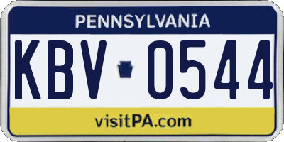 PA license plate KBV0544
