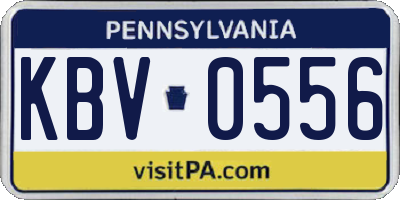 PA license plate KBV0556