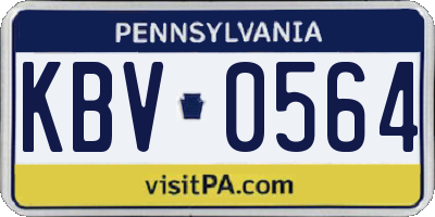 PA license plate KBV0564