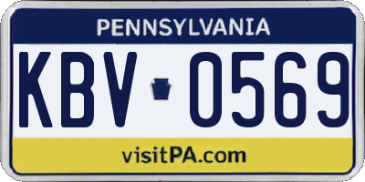 PA license plate KBV0569