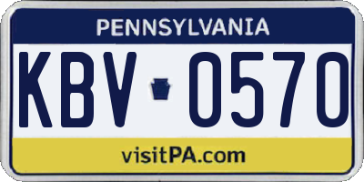 PA license plate KBV0570