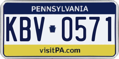 PA license plate KBV0571