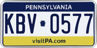 PA license plate KBV0577