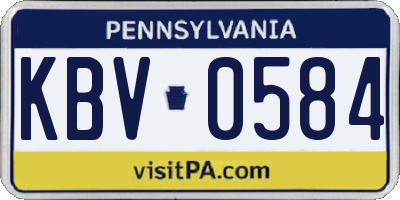 PA license plate KBV0584