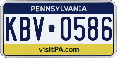 PA license plate KBV0586