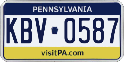 PA license plate KBV0587