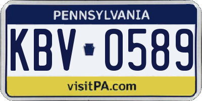 PA license plate KBV0589