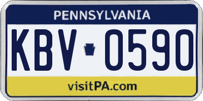 PA license plate KBV0590