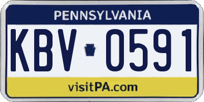PA license plate KBV0591