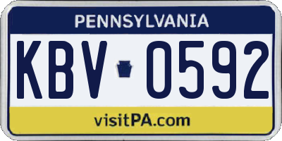 PA license plate KBV0592