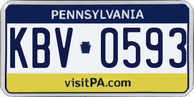 PA license plate KBV0593