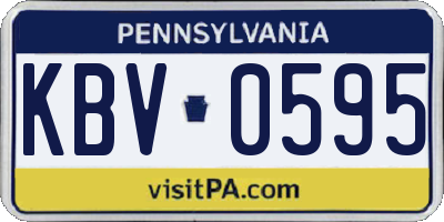 PA license plate KBV0595