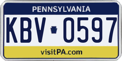 PA license plate KBV0597