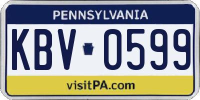 PA license plate KBV0599