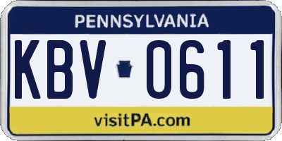 PA license plate KBV0611