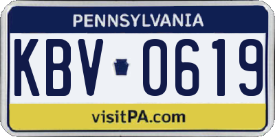 PA license plate KBV0619