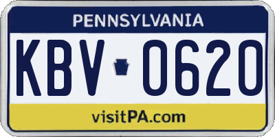 PA license plate KBV0620