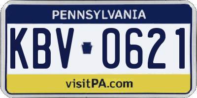 PA license plate KBV0621