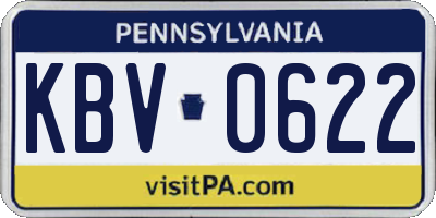 PA license plate KBV0622