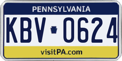 PA license plate KBV0624