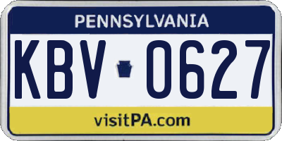 PA license plate KBV0627