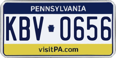 PA license plate KBV0656