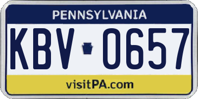 PA license plate KBV0657