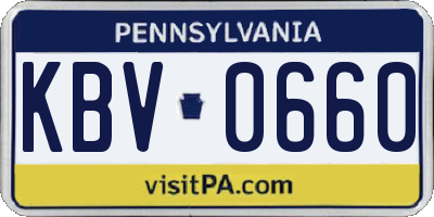 PA license plate KBV0660