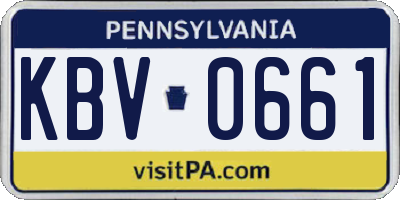 PA license plate KBV0661