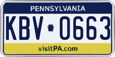 PA license plate KBV0663