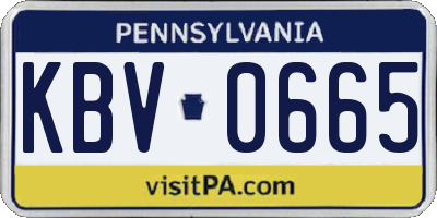 PA license plate KBV0665