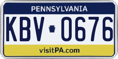 PA license plate KBV0676