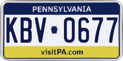 PA license plate KBV0677