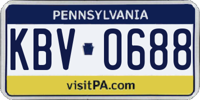PA license plate KBV0688