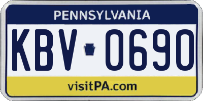 PA license plate KBV0690