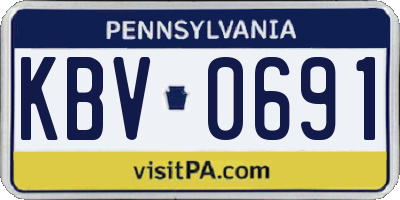 PA license plate KBV0691
