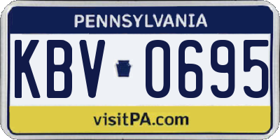 PA license plate KBV0695