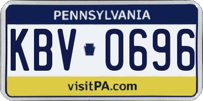 PA license plate KBV0696
