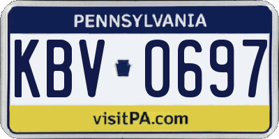 PA license plate KBV0697