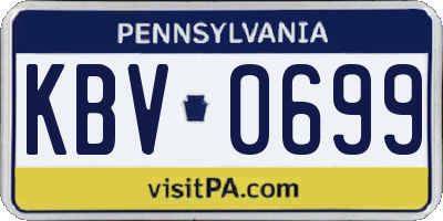 PA license plate KBV0699