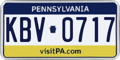 PA license plate KBV0717