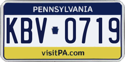PA license plate KBV0719