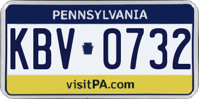 PA license plate KBV0732