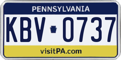 PA license plate KBV0737