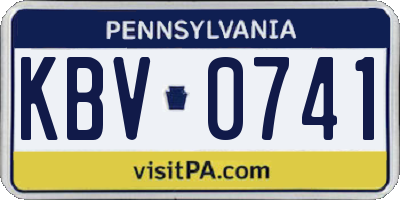 PA license plate KBV0741