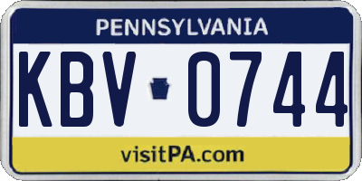 PA license plate KBV0744