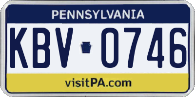 PA license plate KBV0746