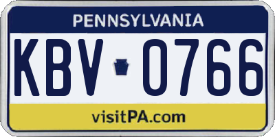 PA license plate KBV0766
