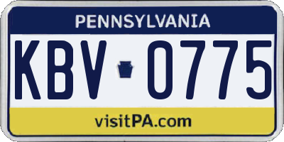 PA license plate KBV0775